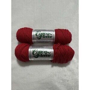 Brown Sheep Cotton Fleece Yarn CW 201 Barn Red 2 Skeins Merino Wool Luxury